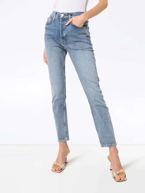 RE/DONE slim-fit cropped jeans - Blue - zdjęcie produktu nr 2