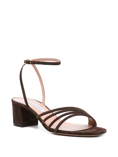Aquazzura 50mm Latour ankle-strap leather sandals - Brown - zdjęcie produktu nr 2