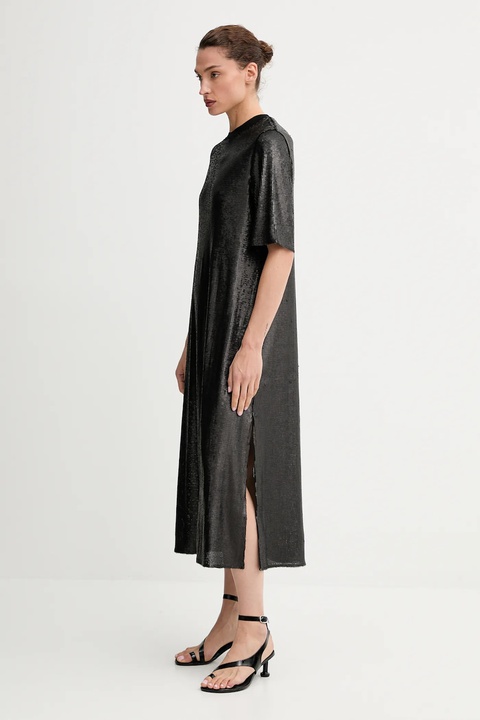 AllSaints sukienka ANNA kolor czarny midi prosta W066DD - zdjęcie produktu nr 2