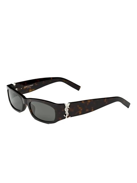 Saint Laurent logo-plaque rectangle sunglasses - Brown - zdjęcie produktu nr 1