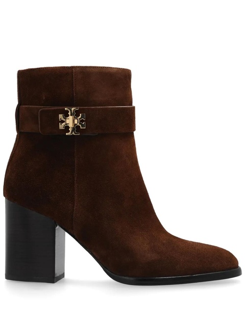 Tory Burch 90mm logo-plaque suede ankle boots - Brown - zdjęcie produktu nr 1