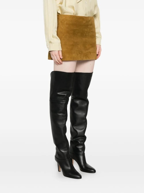KHAITE Jett suede mini skirt - Brown - zdjęcie produktu nr 2