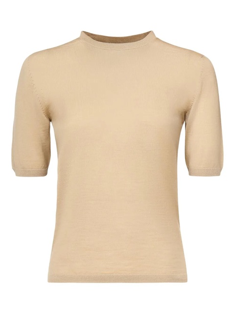 Max Mara short-sleeve round-neck knit T-shirt - Neutrals - zdjęcie produktu nr 1