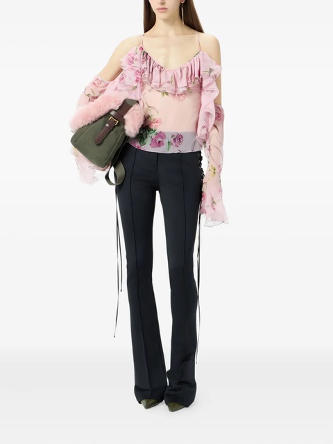 Blumarine ruffled floral-print top - Pink - zdjęcie produktu nr 2