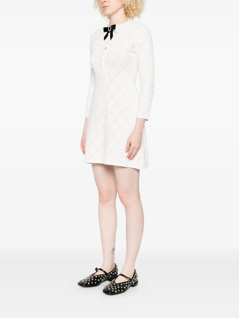 Self-Portrait bow-embellished mini dress - White - zdjęcie produktu nr 2