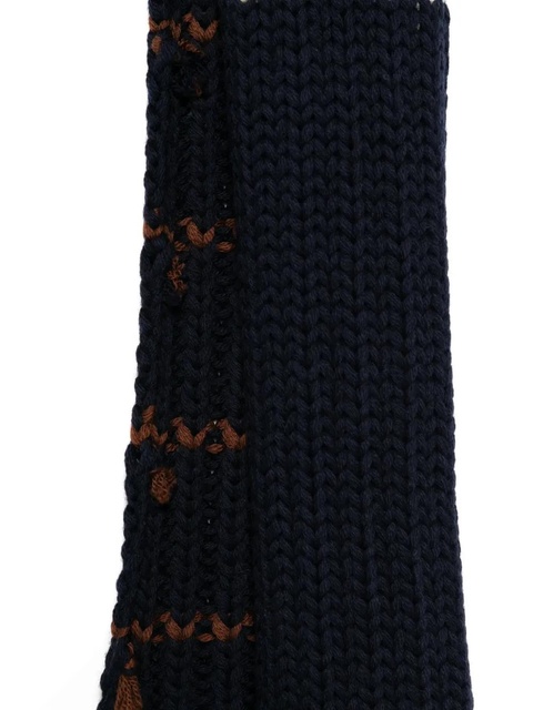 Prada striped feather-trimmed scarf - Blue - zdjęcie produktu nr 1