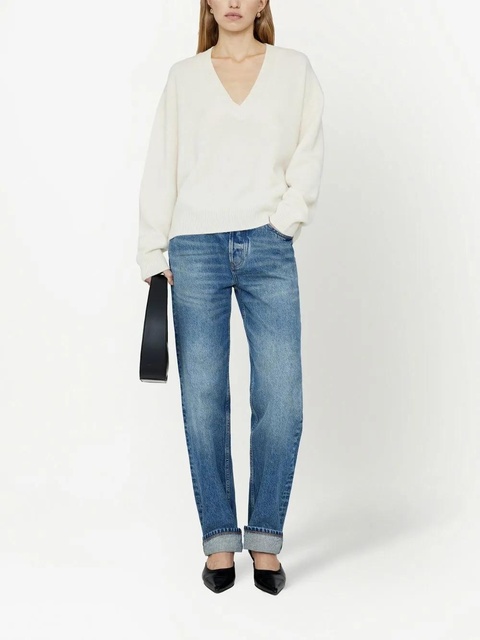 ANINE BING Lee V-neck cashmere jumper - White - zdjęcie produktu nr 2
