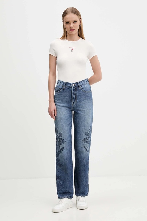 Tommy Jeans t-shirt damski kolor beżowy DW0DW21787 - zdjęcie produktu nr 1
