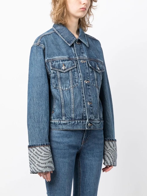 Alexander Wang logo-print denim jacket - Blue - zdjęcie produktu nr 2