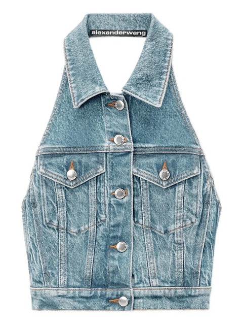 Alexander Wang halterneck denim vest - Blue - zdjęcie produktu nr 1