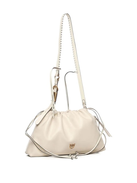 PINKO large drawstring logo clutch bag - Neutrals - zdjęcie produktu nr 2