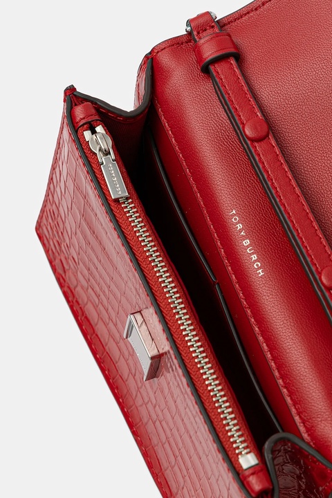 Tory Burch torebka skórzana Kira Croc Mini Top kolor czerwony 174400.600 - zdjęcie produktu nr 2