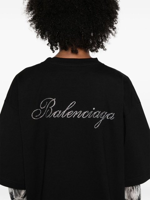 Balenciaga logo-embellished cotton T-shirt - Black - zdjęcie produktu nr 2