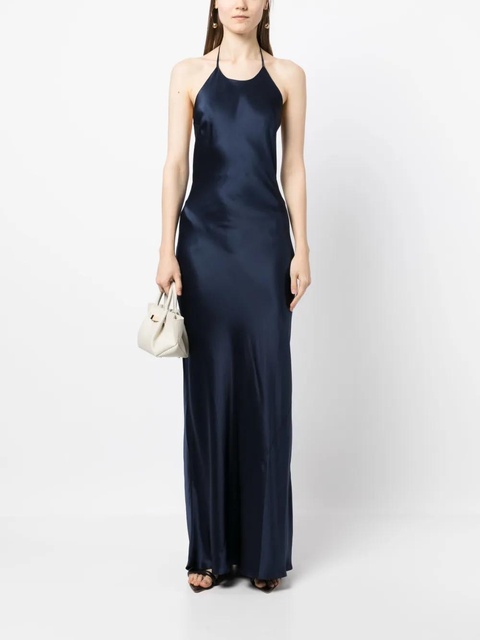 Reformation Jeany satin-finish silk dress - Blue - zdjęcie produktu nr 2