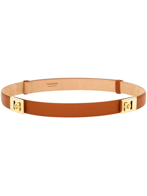 Ferragamo adjustable Hug leather belt - Brown - zdjęcie produktu nr 2