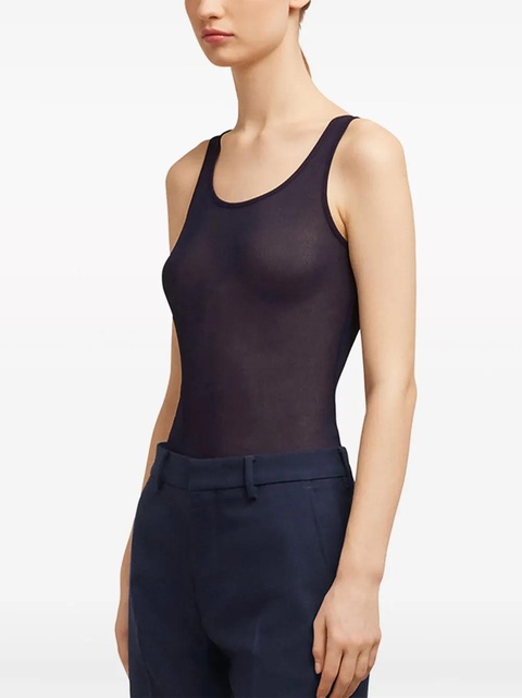 AMI Paris semi-sheer round-neck tank top - Blue - zdjęcie produktu nr 2