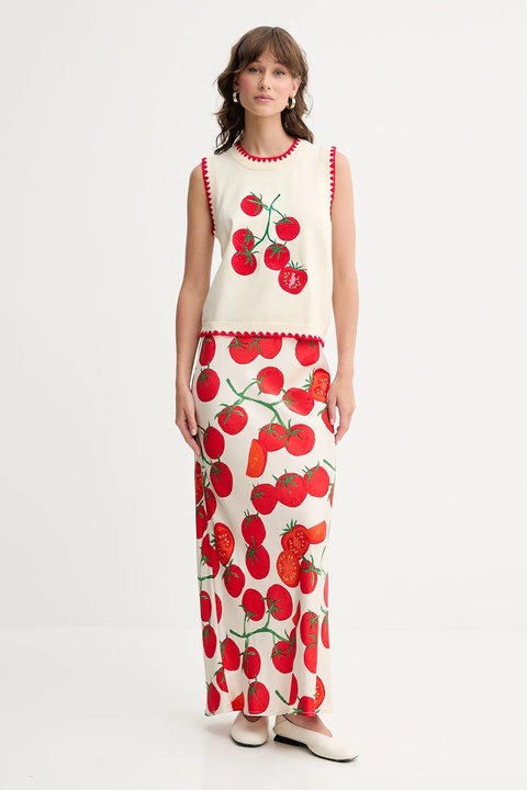 Never Fully Dressed kamizelka Tomato damski kolor beżowy NFDKN664 - zdjęcie produktu nr 2