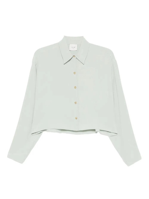 Alysi button-front silk blouse - Green - zdjęcie produktu nr 1