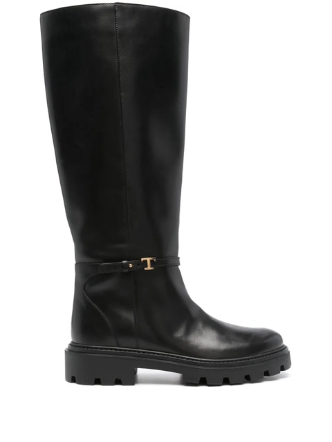Tod's leather knee-high boots - Black - zdjęcie produktu nr 1