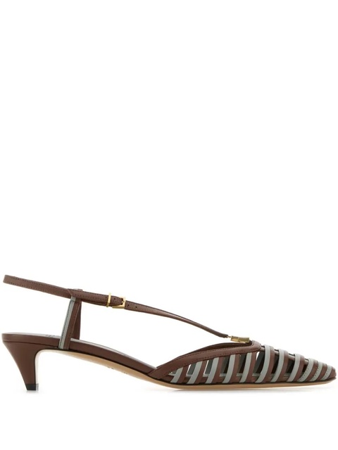 FENDI 40mm FFold slingback pumps - Brown - zdjęcie produktu nr 1
