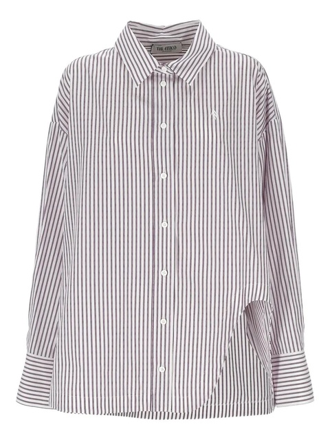 The Attico Diana striped cotton shirt - White - zdjęcie produktu nr 1