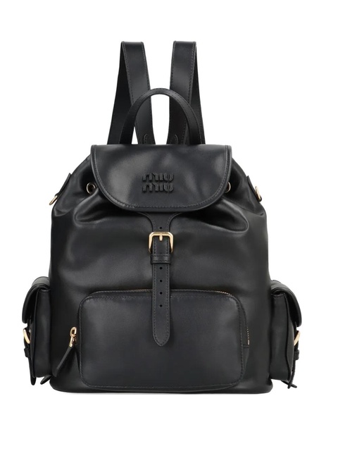 Miu Miu buckle leather backpack - Black - zdjęcie produktu nr 1