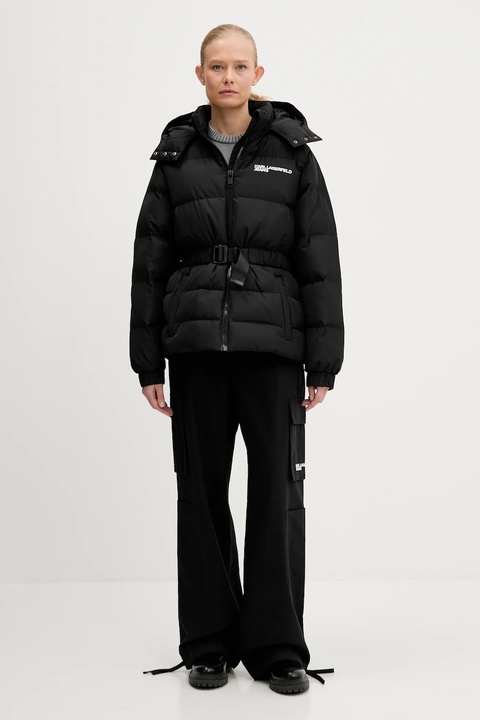 Karl Lagerfeld Jeans spodnie damskie kolor czarny szerokie high waist A3W10081 - zdjęcie produktu nr 2