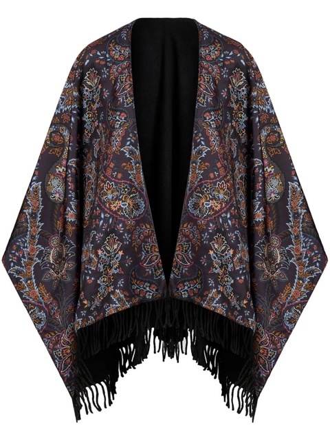 ETRO paisley-print silk cape - Black - zdjęcie produktu nr 1