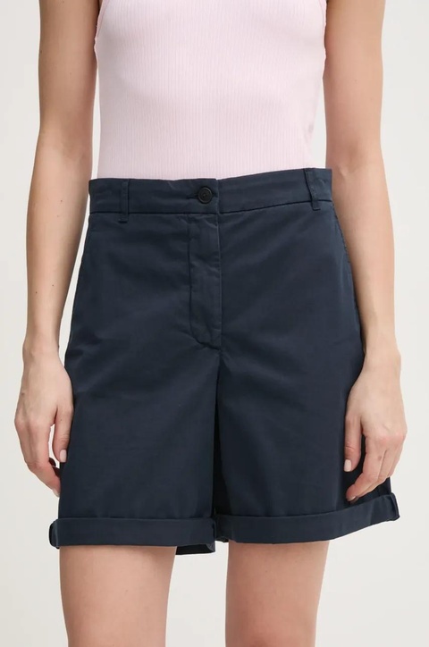 Tommy Hilfiger szorty damskie kolor granatowy gładkie high waist WW0WW42457 - zdjęcie produktu nr 1