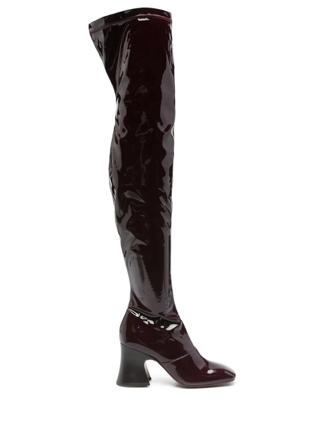 Chloé 80mm Janis leather boots - Red - zdjęcie produktu nr 1