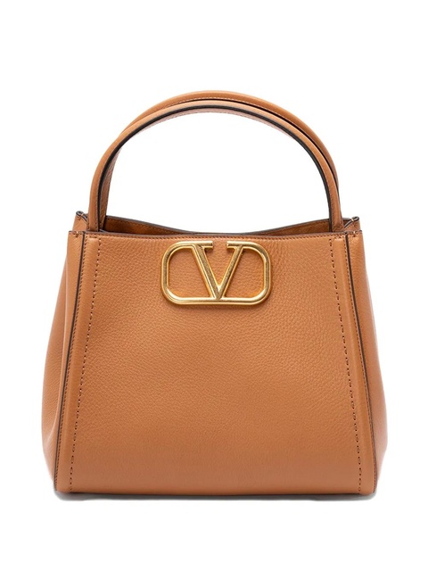 Valentino Garavani logo-plaque top-handle tote bag - Brown - zdjęcie produktu nr 1