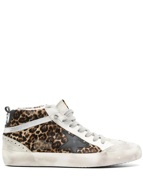 Golden Goose Mid Star leopard print sneakers - Grey - zdjęcie produktu nr 1