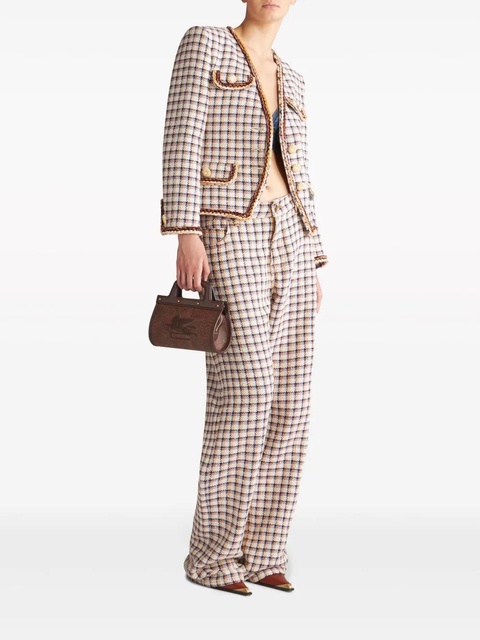 ETRO check-jacquard wide-leg trousers - White - zdjęcie produktu nr 2