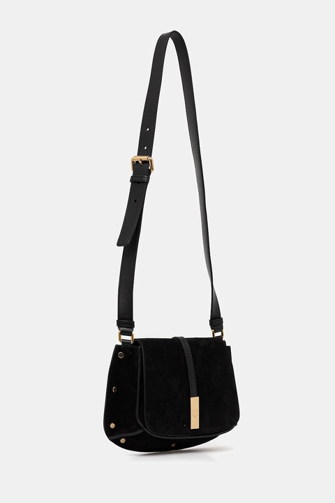 Pollini torebka zamszowa kolor czarny PC4426PP0N QI1 - zdjęcie produktu nr 1