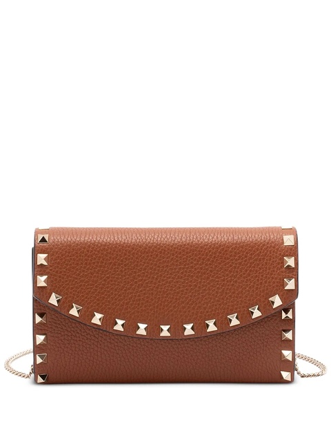 Valentino Garavani studded leather chain shoulder bag - Brown - zdjęcie produktu nr 1