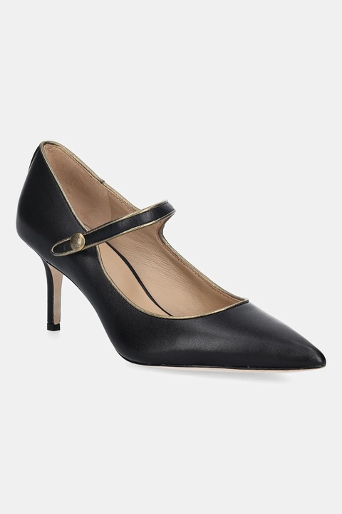 Lauren Ralph Lauren szpilki skórzane Lanette Mj2 kolor czarny 802980112001 - zdjęcie produktu nr 1