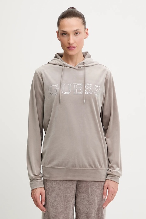 Guess bluza COUTURE damska kolor beżowy z kapturem z aplikacją V4RQ25 K0232 - zdjęcie produktu nr 1