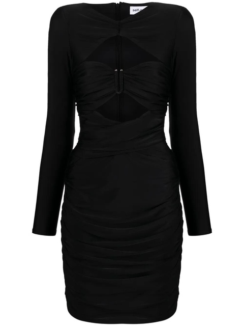 Self-Portrait ruched cut-out minidress - Black - zdjęcie produktu nr 1