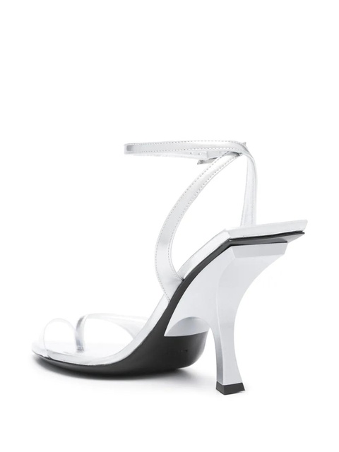The Attico GG 95mm metallic leather sandals - Silver - zdjęcie produktu nr 2