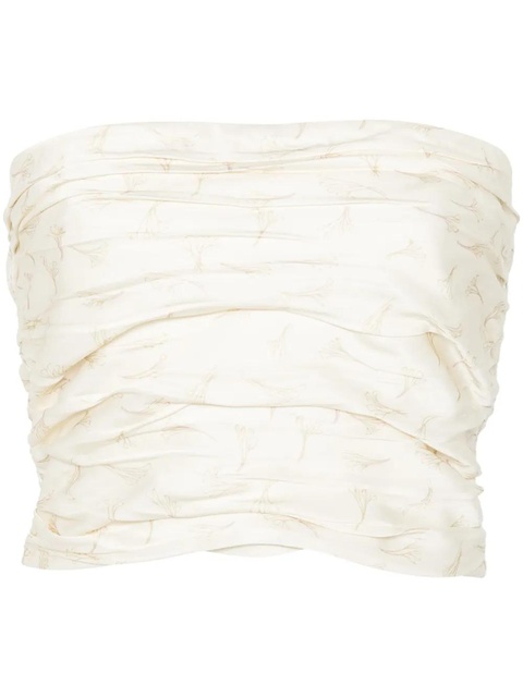 ROTATE BIRGER CHRISTENSEN scarf-detail printed top - Neutrals - zdjęcie produktu nr 1