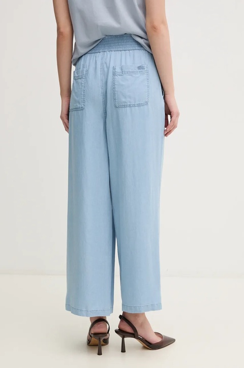 Dkny spodnie damskie kolor niebieski szerokie high waist DJ4P3006 - zdjęcie produktu nr 2