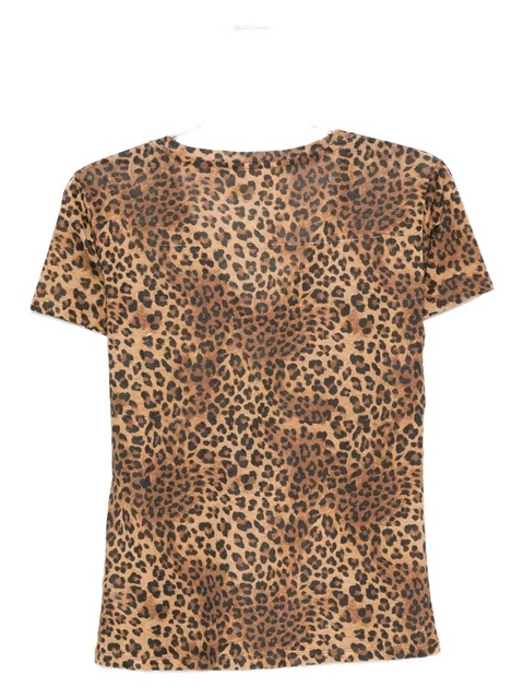 MC2 Saint Barth leopard print v-neck T-shirt - Brown - zdjęcie produktu nr 2