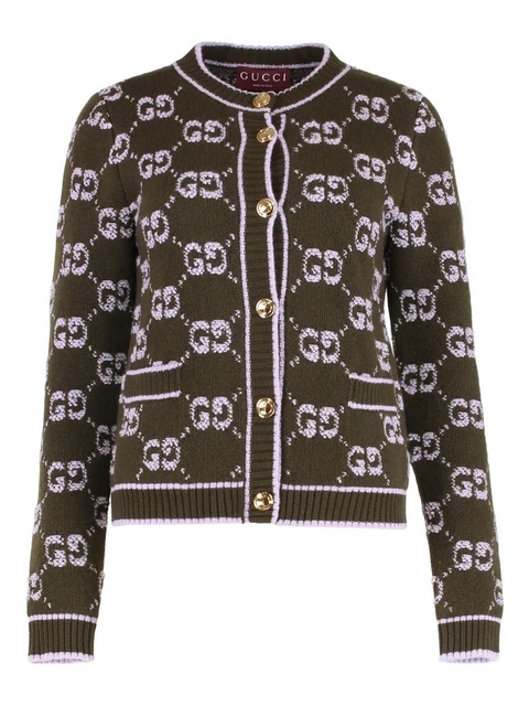 Gucci jacquard bouclé cardigan - Green - zdjęcie produktu nr 1