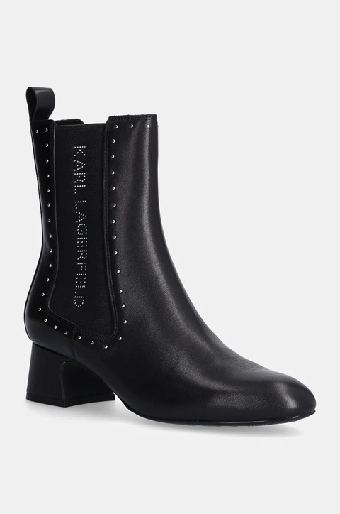 Karl Lagerfeld sztyblety skórzane BONNIE damskie kolor czarny na słupku KL30364 - zdjęcie produktu nr 1