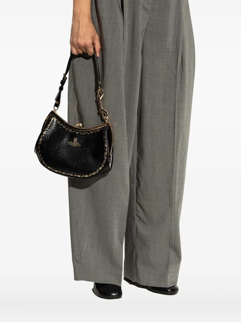 Vivienne Westwood small crocodile-embossed clasp shoulder bag - Black - zdjęcie produktu nr 2