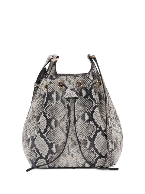 ANINE BING mini Alana snakeskin-print bucket bag - Grey - zdjęcie produktu nr 2