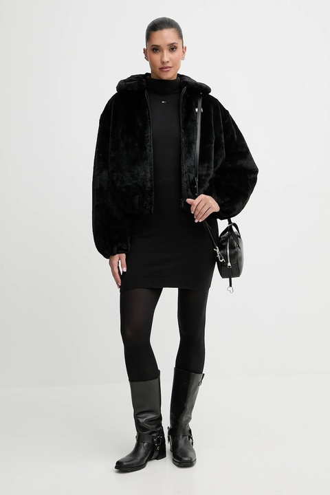 Tommy Jeans kurtka kolor czarny przejściowa oversize DW0DW21669 - zdjęcie produktu nr 2