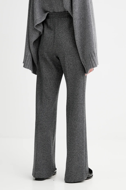 Weekend Max Mara spodnie z dodatkiem wełny ZELMA damskie kolor szary proste high waist 2525786042600 - zdjęcie produktu nr 2