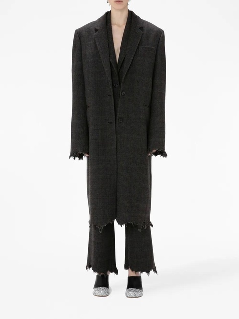JW Anderson check-print distressed-effect coat - Black - zdjęcie produktu nr 2