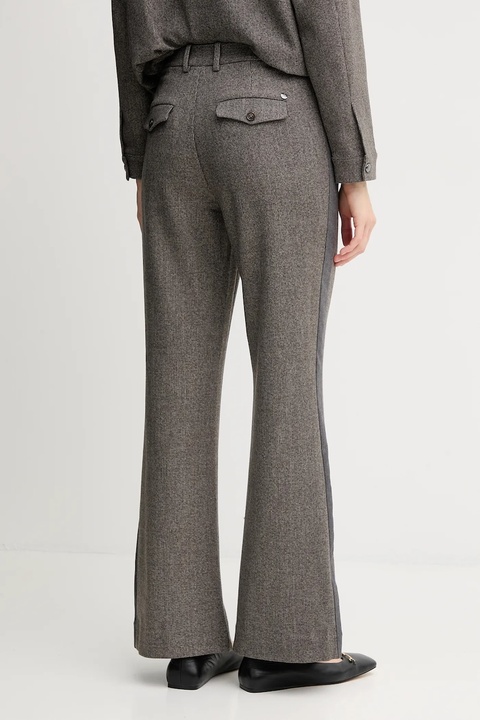 Mos Mosh spodnie RHYS damskie kolor brązowy szerokie high waist 174100 - zdjęcie produktu nr 2
